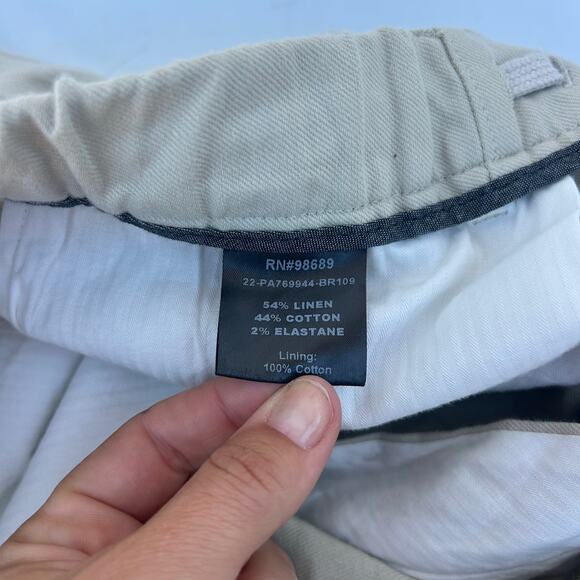 Todd Snyder Men’s Traveler Suit Trousers Drawstring Linen Pants Beige M - Picture 4 of 7